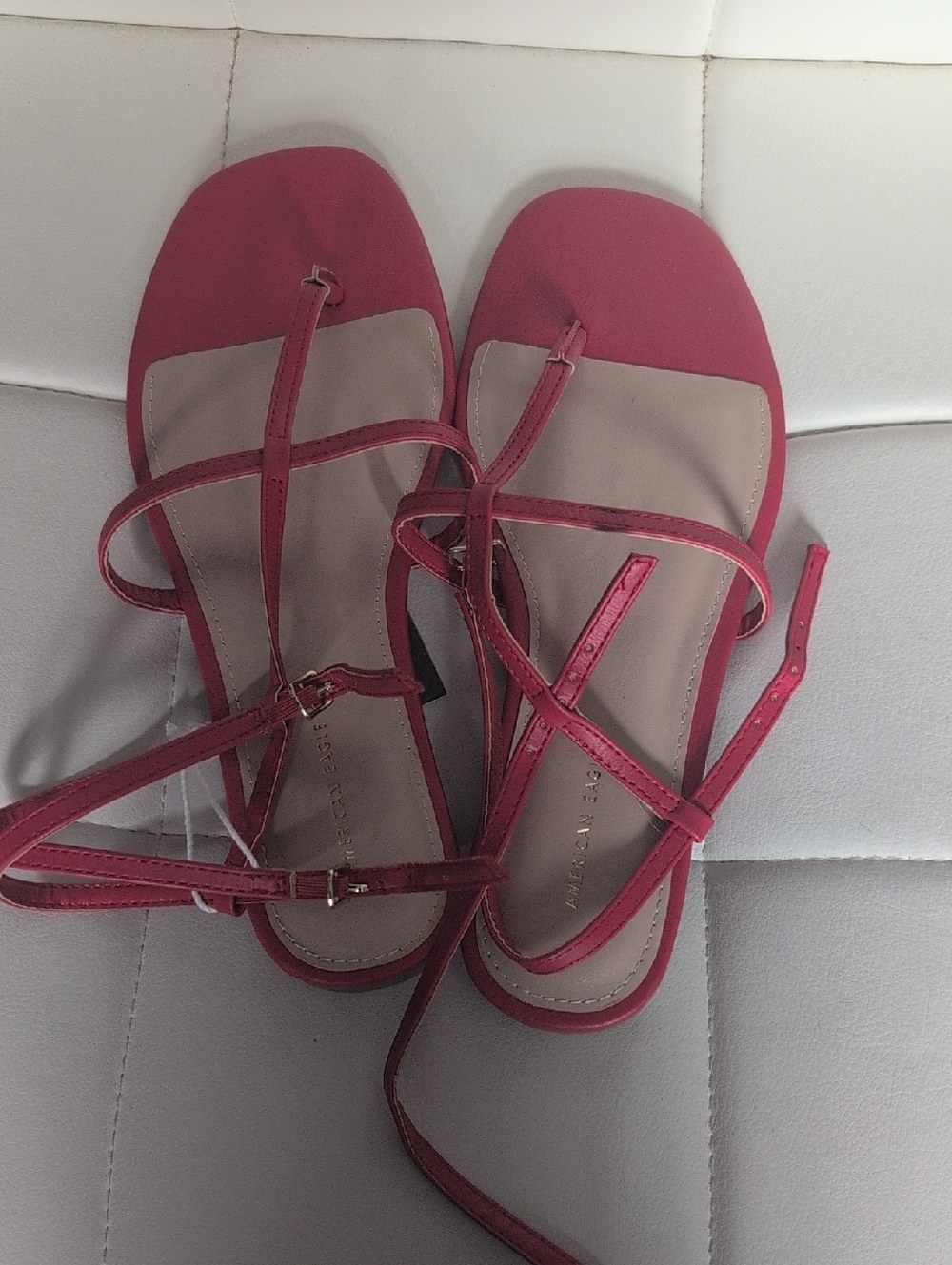 American Eagle Outfitters Red Strappy Flat Sandals